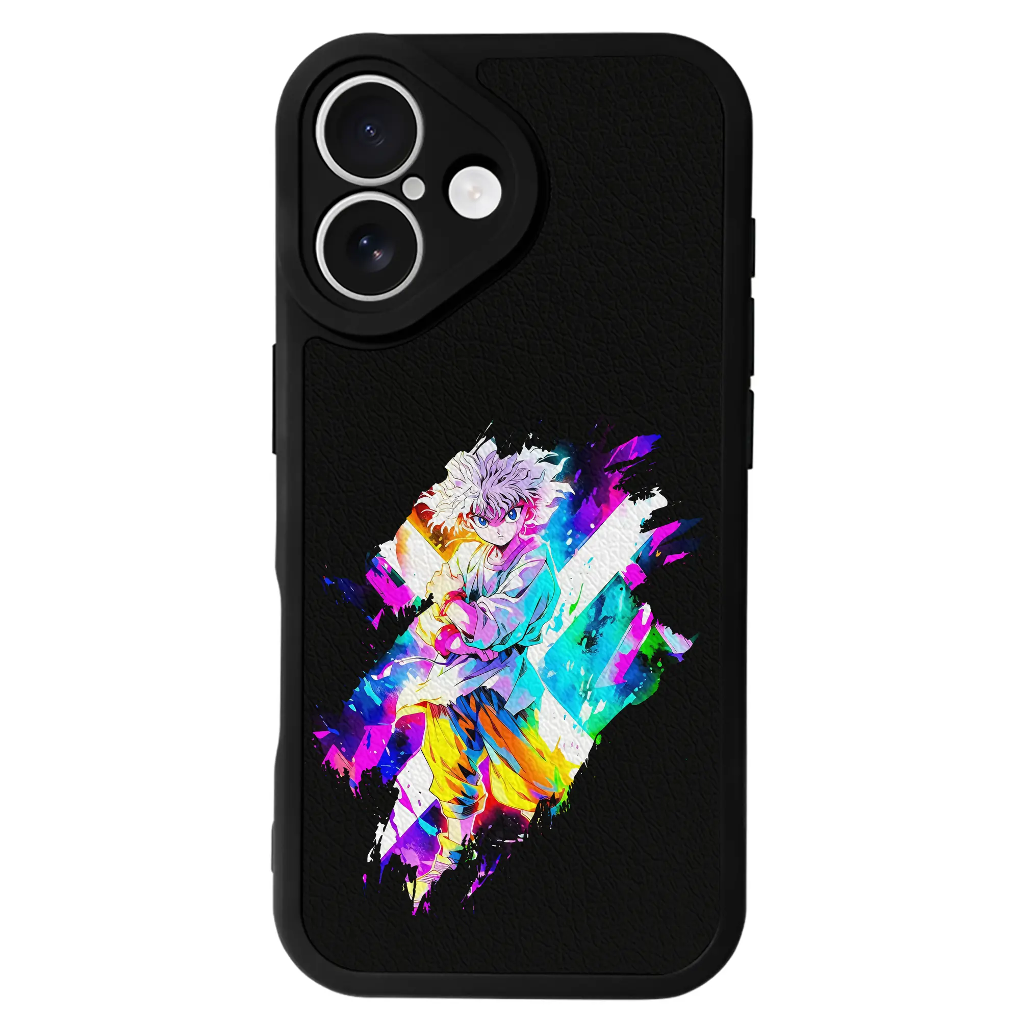 ハンター×ハンター グッズ キルア＝ゾルディック - IPhone 16シリーズ対応 ・ シリコンスマホケース ・ レザー調 ・ 高精度フィット ・ 耐衝撃 ・ ワイヤレス充電対応 ・ 精密カット